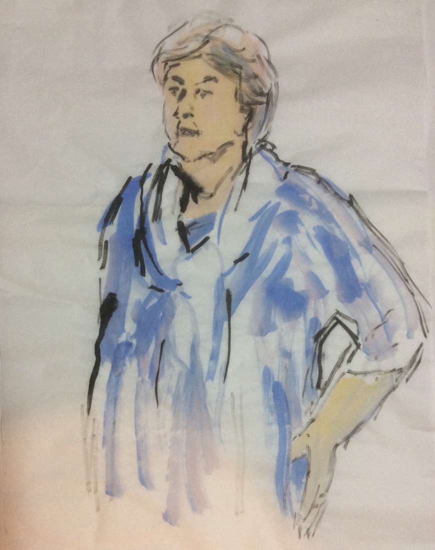 Vrouw met handen in de zij