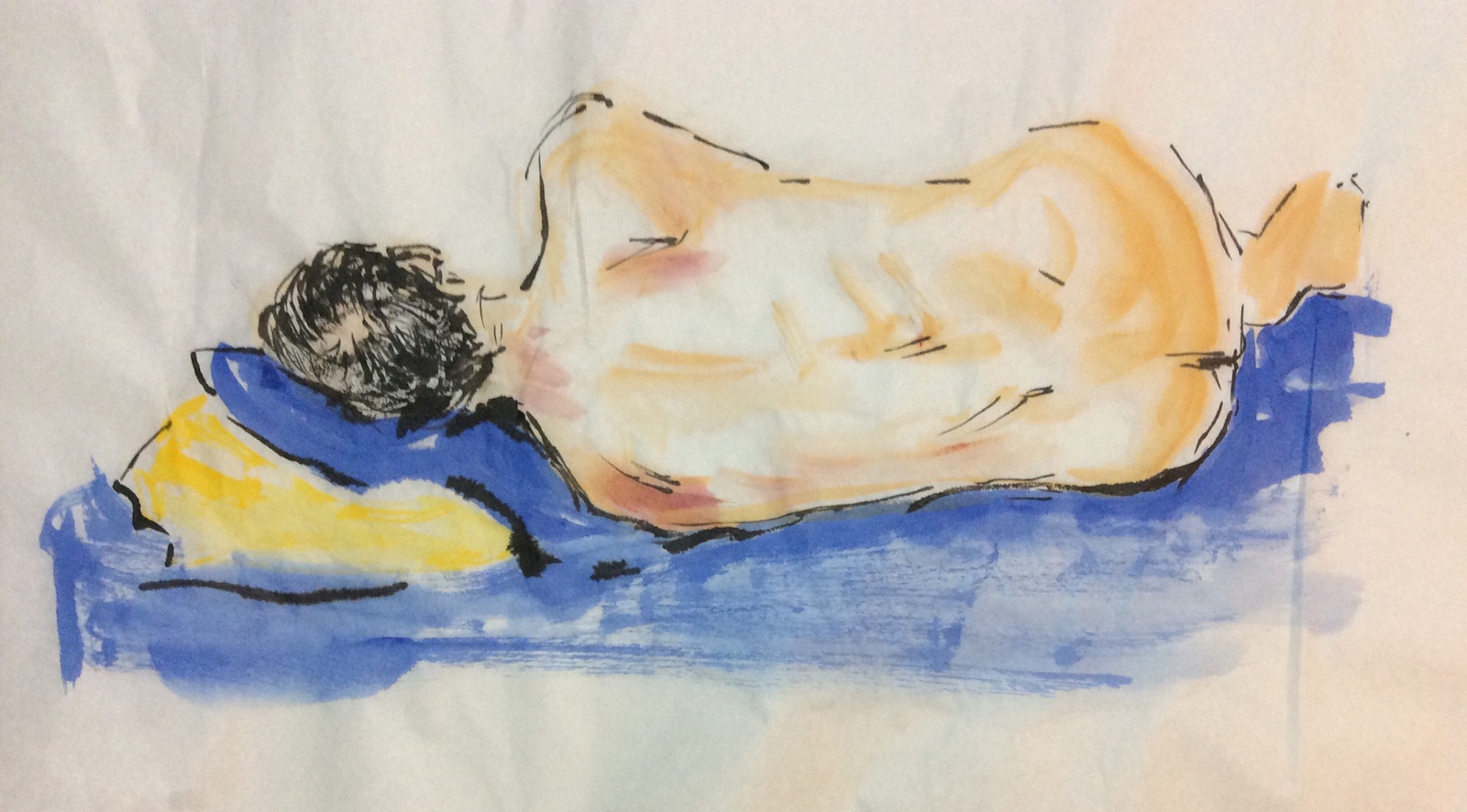 Liggende man op rug gezien