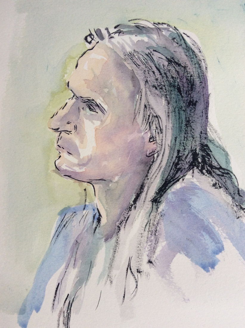 Man met met lang haar 