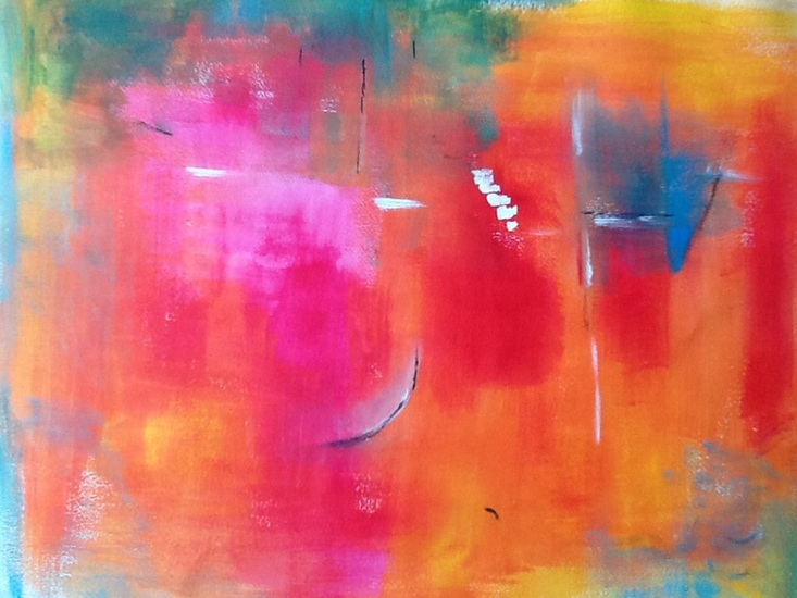 Abstract met acrylverf