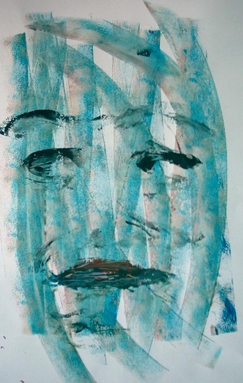 Transparant face in blue no. 4