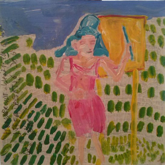 tegen een achtergrond van bladeren