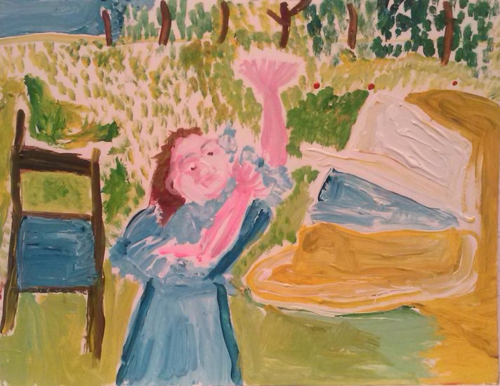 de handen ten hemel geheven