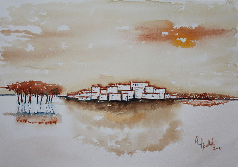 A small town in a deserted landscape.