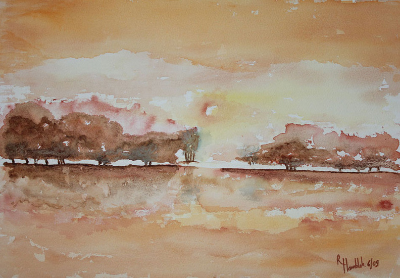 Burning sun in the morning