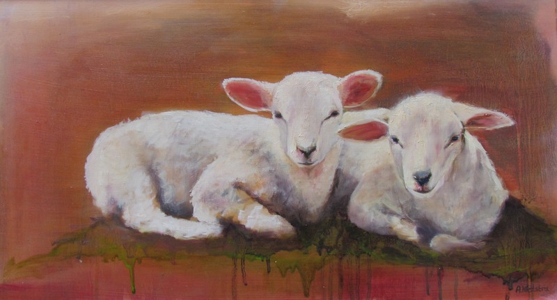 Twee witte lammetjes