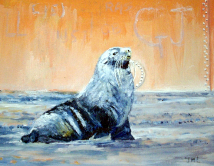 Waakzame rob in Antarctica