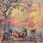 vrij werk als een soort vervolg op de koeschilderijen. Onderwerpen zijn herten, geiten, schapen en vogels