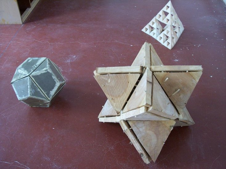 velcro building box and wood star tetrahedron