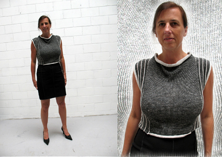 rok met dwarsgebreide top