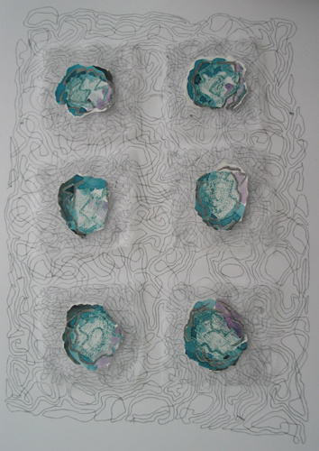 6 vierkantjes met een groen hart