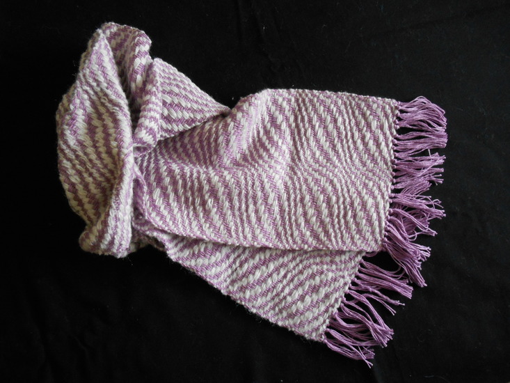 sjaal met golven paarswit