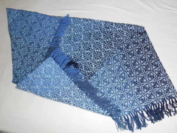 plaid/omslagdoek in blauwtinten