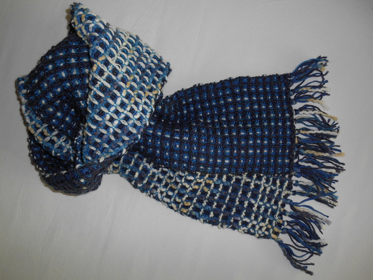 donkerpaars/lichtgele sjaal ww