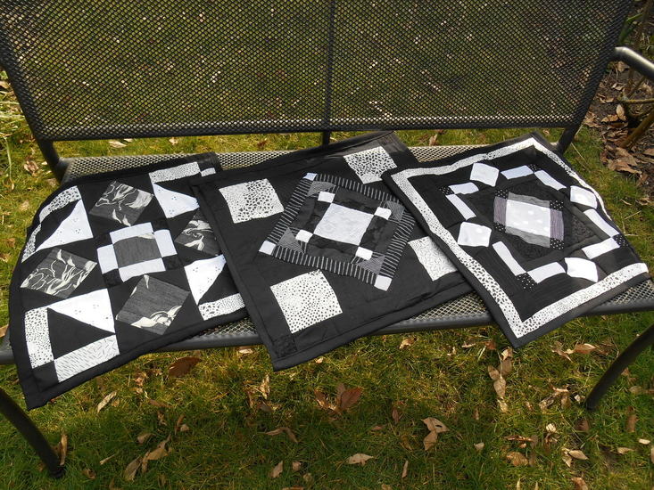 3 kussenslopen zwart-wit