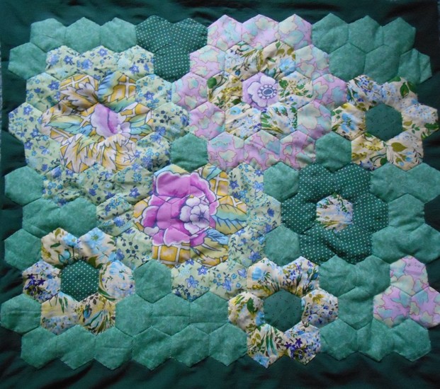 kussensloop bloemen in hexagons