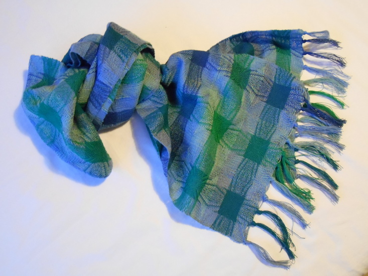 fijngeweven groenblauwe sjaal