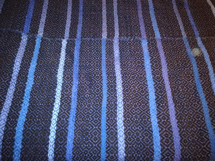 blauw/zwarte sprei (1- of kleine 2-persoons)