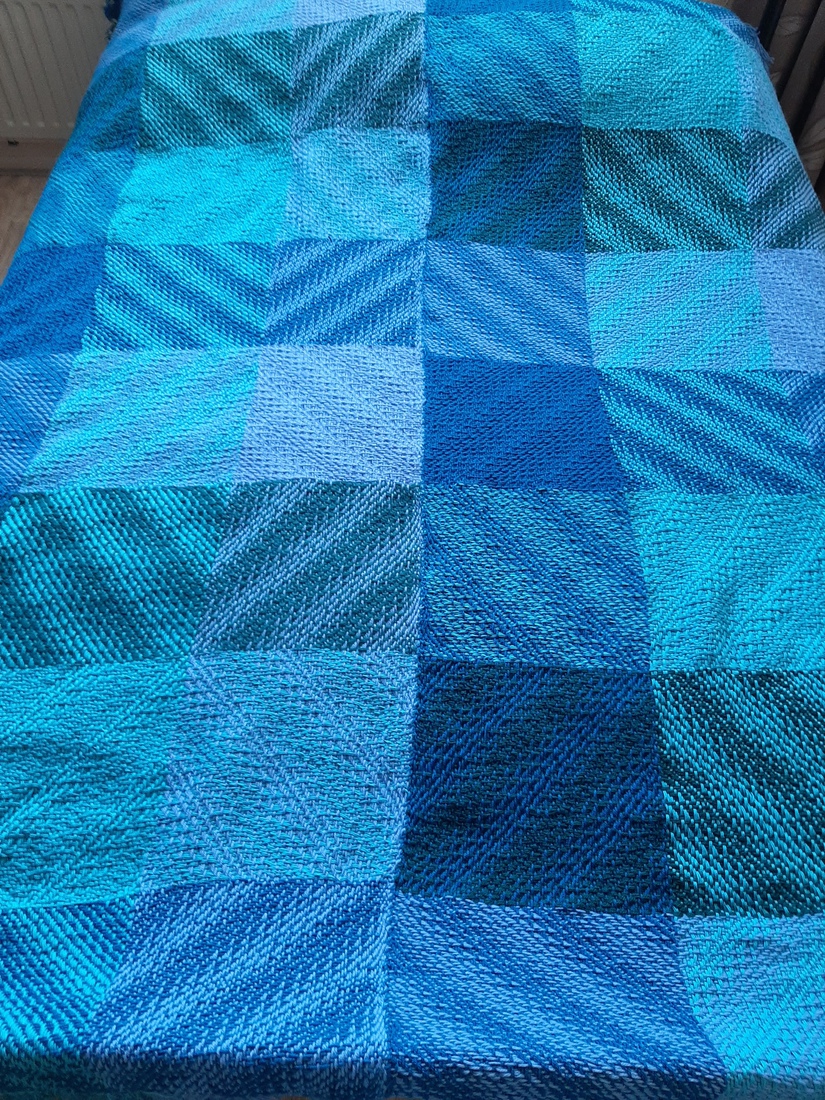 Blauwgroene 1-p sprei