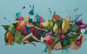 Kolibrievrouwen, klein en speels in een fleurig decor