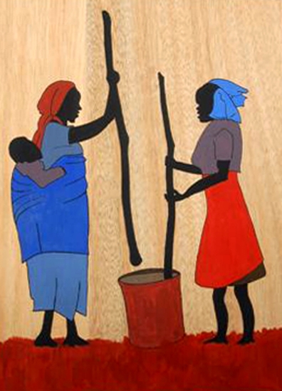 2 vrouwen bij kookpot