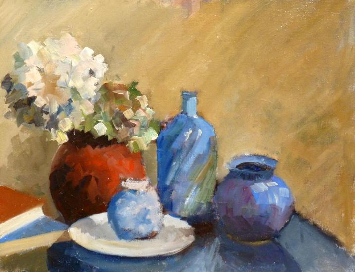 Hortensia in rode pot