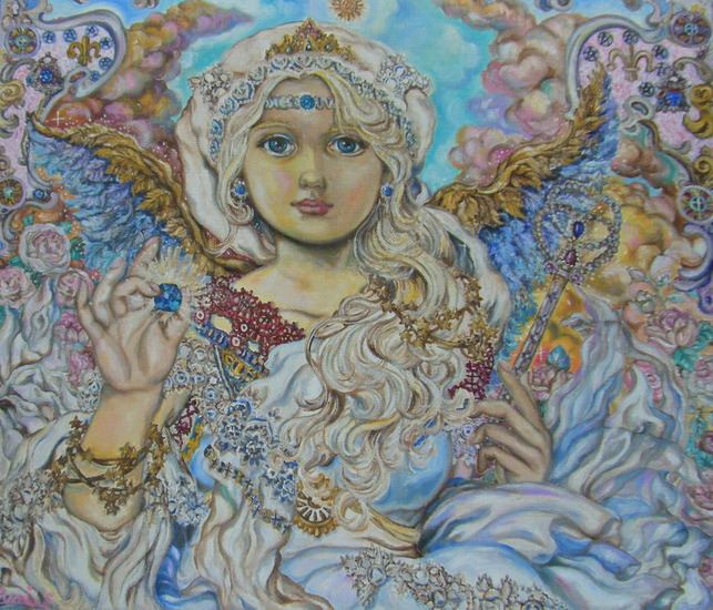 Yumi Sugai.An angel of the blue crystal.poster.