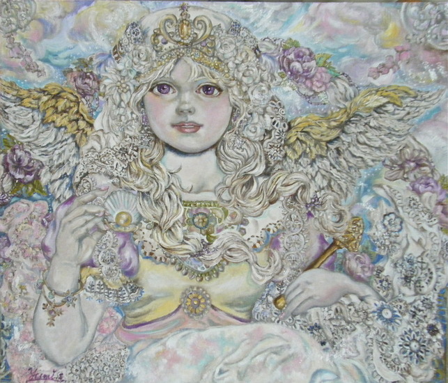 Yumi Sugai .The angel of the Golden pearl.poster.