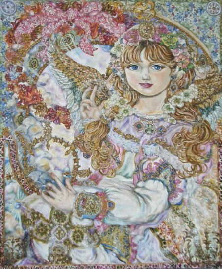 Yumi Sugai .The angel of the pink Christmas rose. poster.