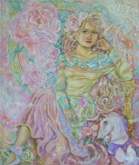 yumi Sugai .The fairy of the pink tulip.poster.