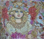 An angel of Christmas. An angel of Christmas decorates your house with Christmas light of the good luck.