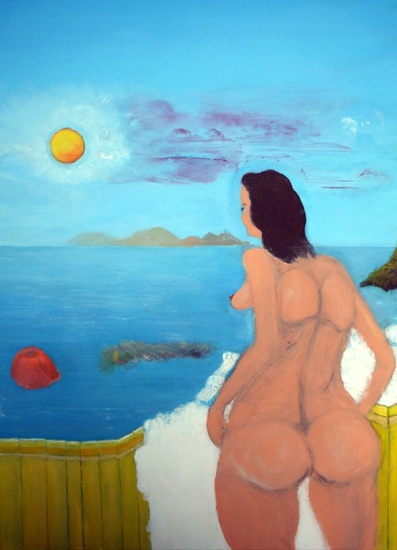 woman staring at horizon