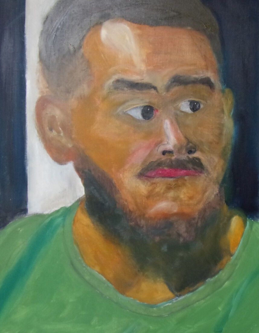 Portret met groen shirt