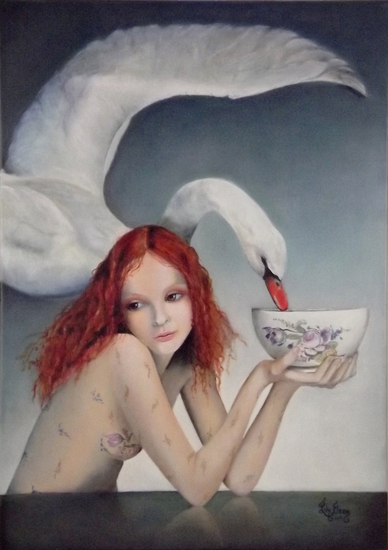 Girl with swan
