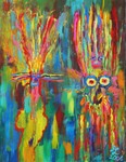 There is one thing in common with all of my paintings: I can feel emotional and also physically the right colors, which are needed ... right for me, not for any color theory. I'm also having mostly the feeling of 'it's painting me' instead of 'I'm painting it'.