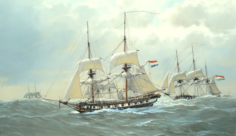 Hollands eskader op weg naar Indië