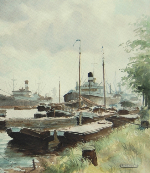 Schepen in de houthaven te Zaandam omstreeks 1928(detail)
