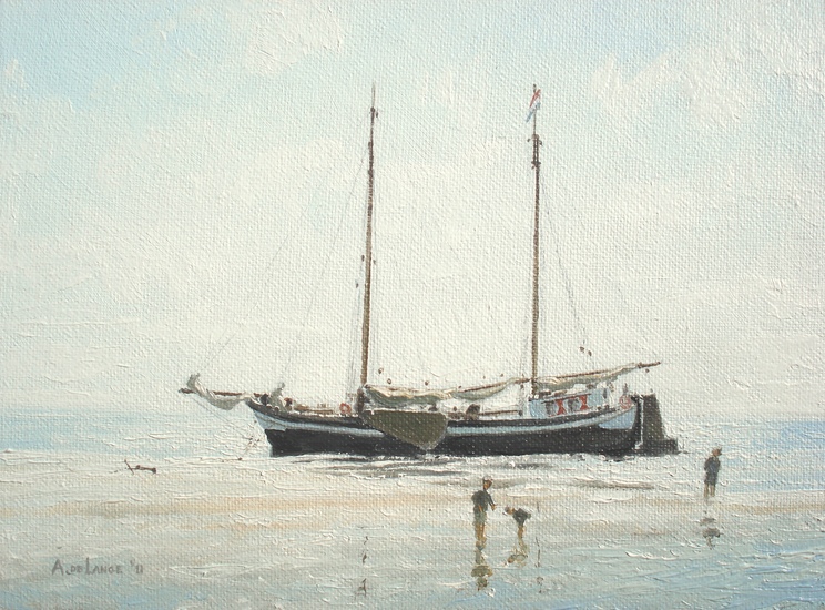 Droogvallen op het Wad