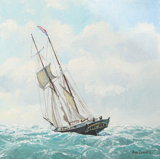 Schoenerbrik hoog aan de wind