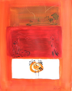 Schilderijen met wisselende materialen gemaakt