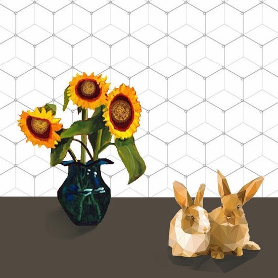 Sunflower with rabbit #50