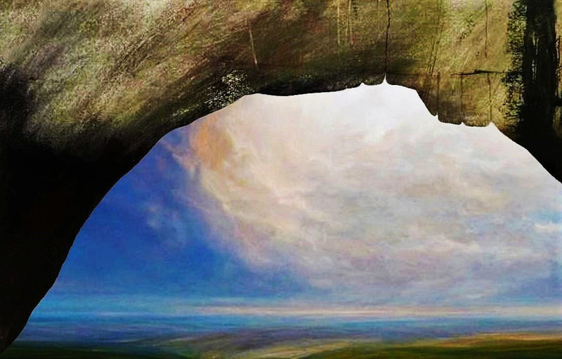 Block mountains of the blue landscape #50