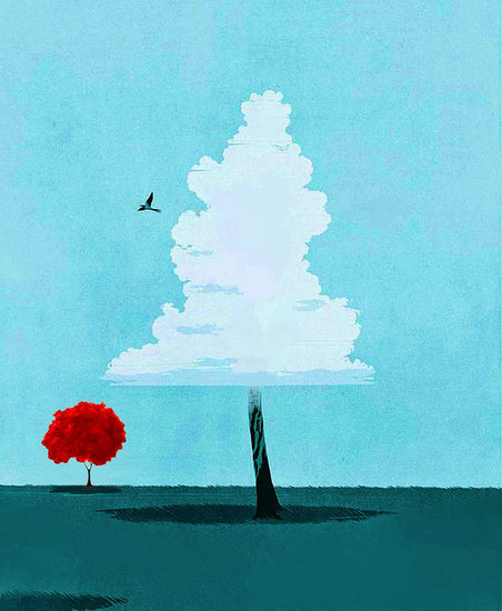 Blood tree and white in nature #59