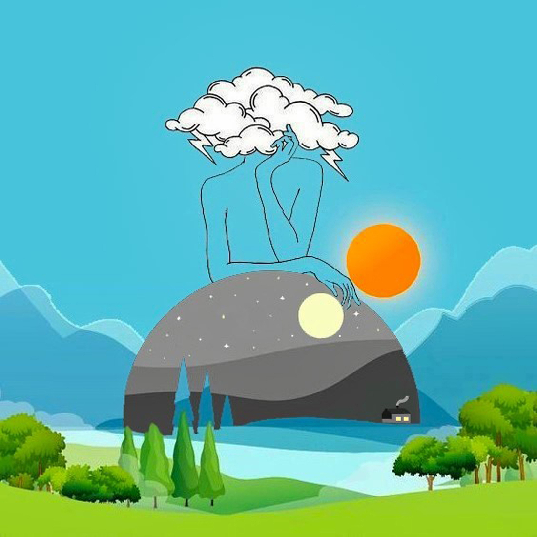  Morning Sun and Moon Night #134