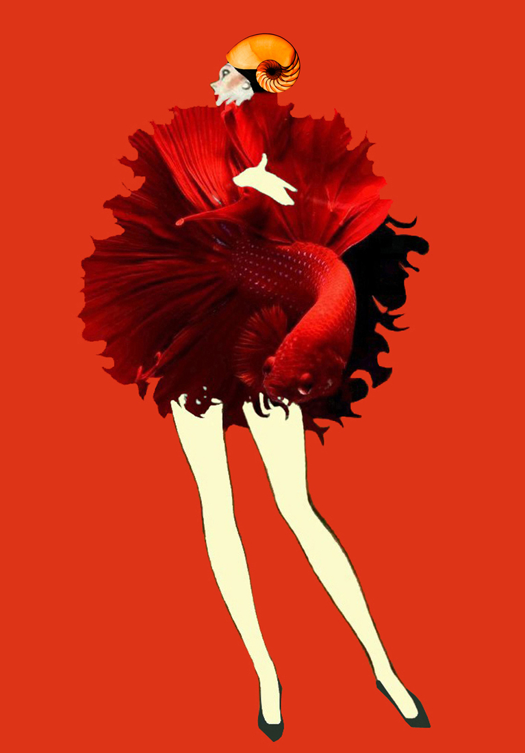 Red fishing lady #178