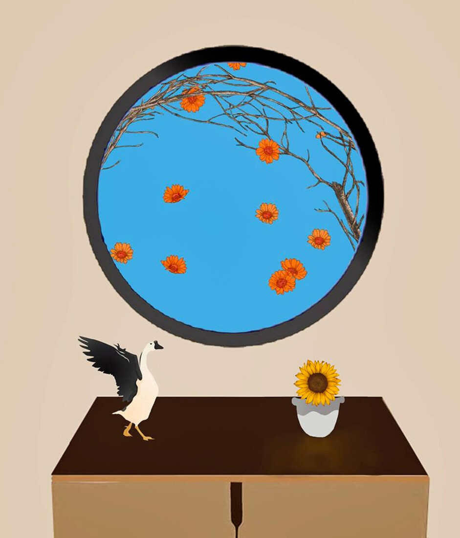 Mirror House and Sunflower  #201