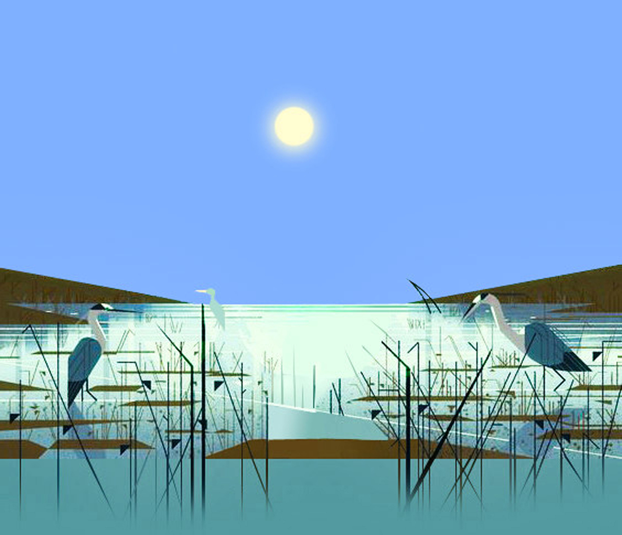 Heron bird on the lake #155