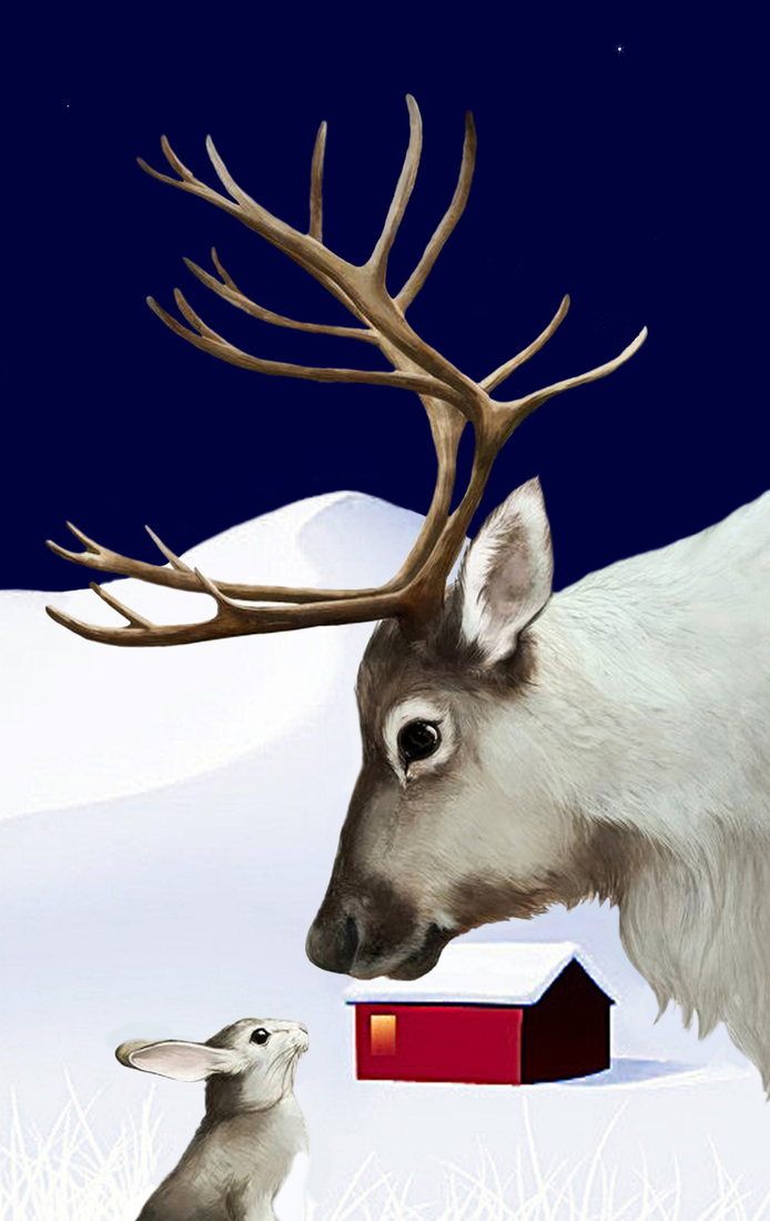 The Rabbit and Reindeer on Snow in November #208