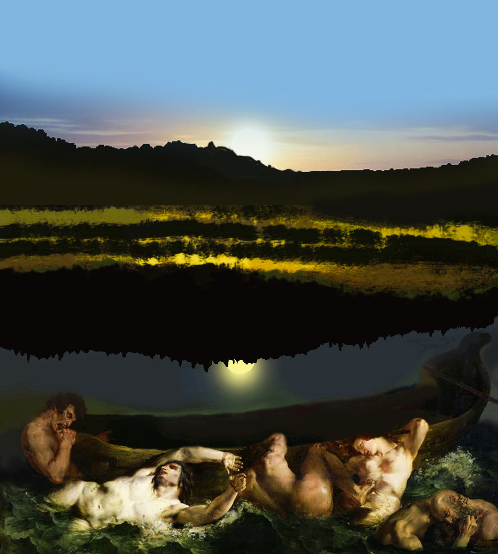 Delacroix boat dante and virgil in hell with Hope for the sun #209