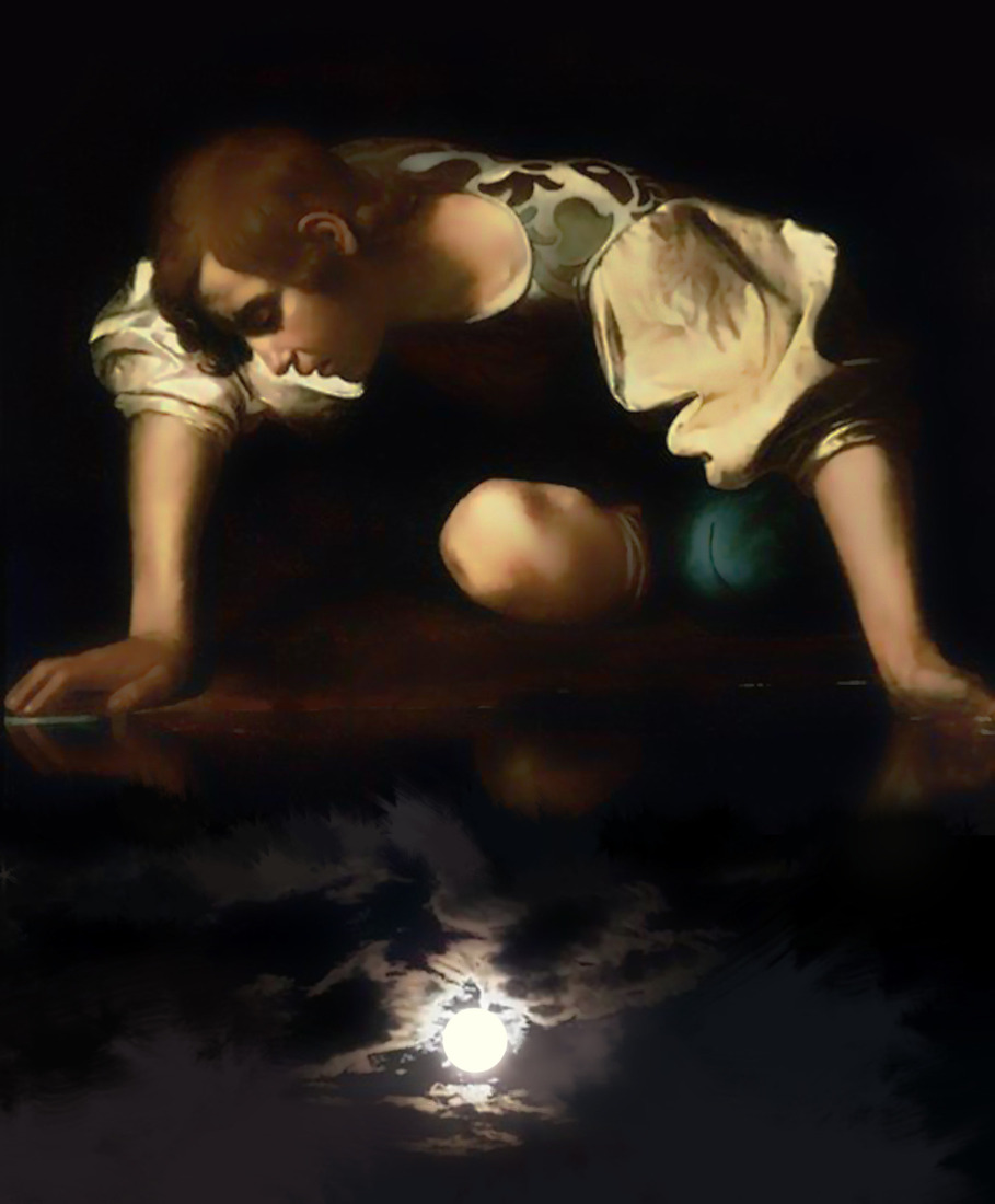 He looks at the moon#158